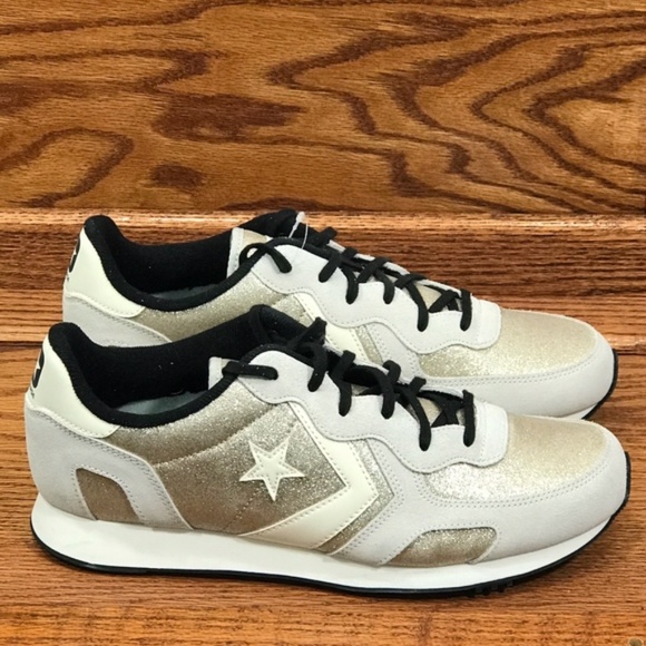Converse Auckland Racer Ox Gold Vaporous Grey White Shoes - Picture 2 of 8
